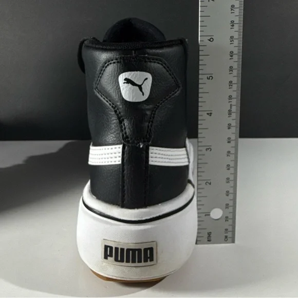 PUMA Black and White High-Top Sneakers Women’s Size 7 Athletic Shoes - Picture 6 of 14